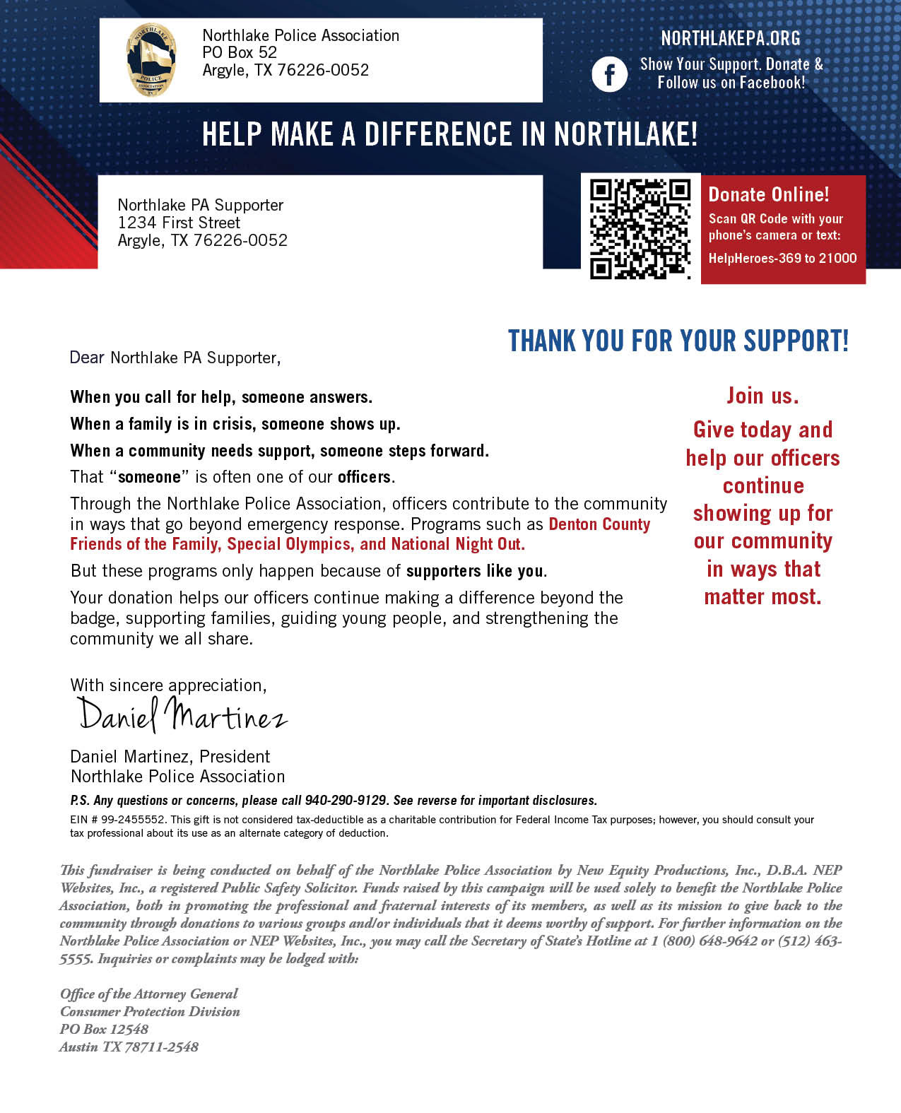 Donation Letter